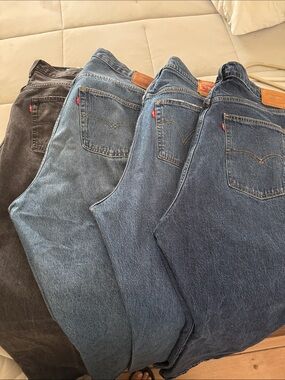 Levi's womensJeans — Black and Three Shades of Blue Denim Bundle